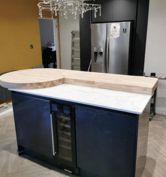 custom made solid oak worktop in Stockport