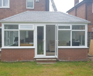 new solid conservatory roof in Woodsmoor, Stockport.