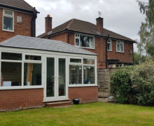 new conservatory roof being built in Woodsmoor, Stockport.