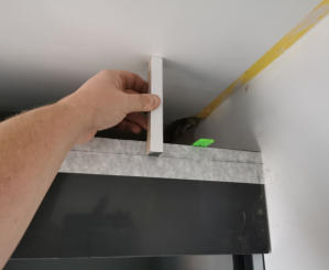 using U scribe jig to help cut filler panels